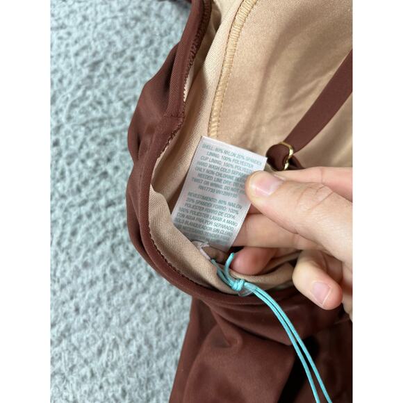 Kona Sol Swimsuit Womens Large Brown Padded Accent One Piece Medium Coverage NWT - Picture 9 of 10